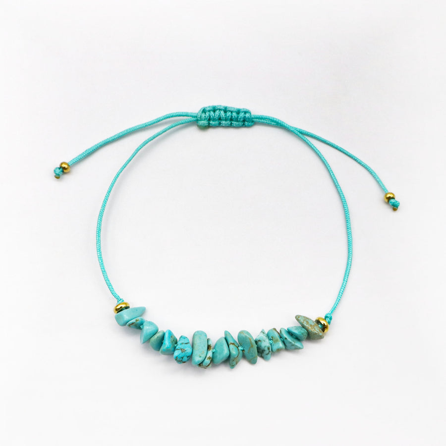 Turquoise and Lapis Labradorite Chips Bracelet [B228]
