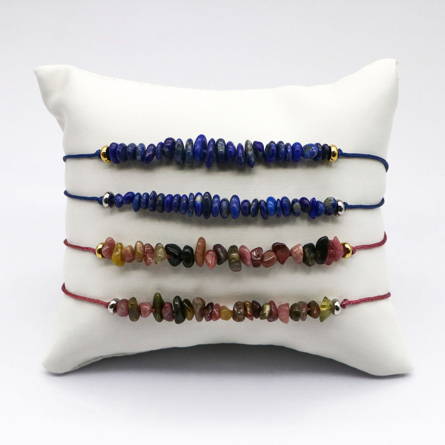 Turquoise and Lapis Labradorite Chips Bracelet [B228]