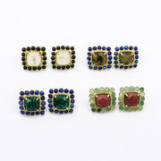 Retro Classic Square Natural Stone Earring