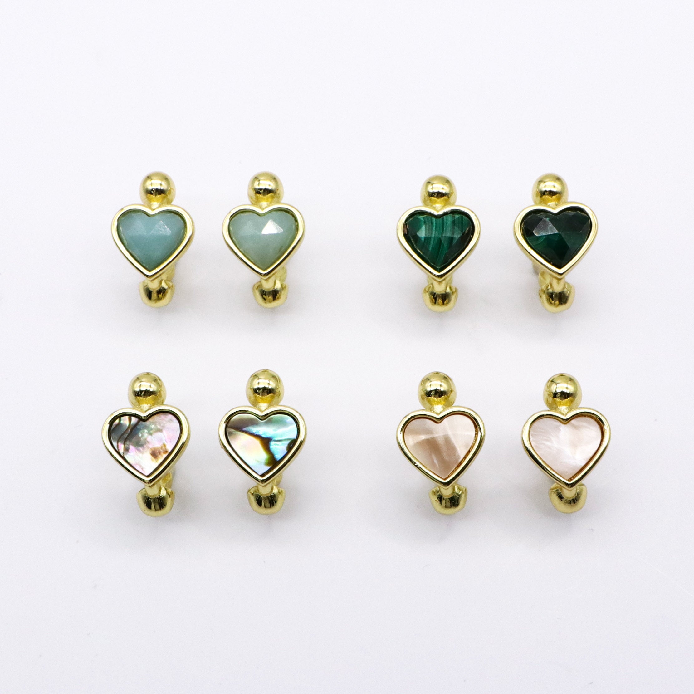 Sweet Heart Shape Classic Natural Stone Earring