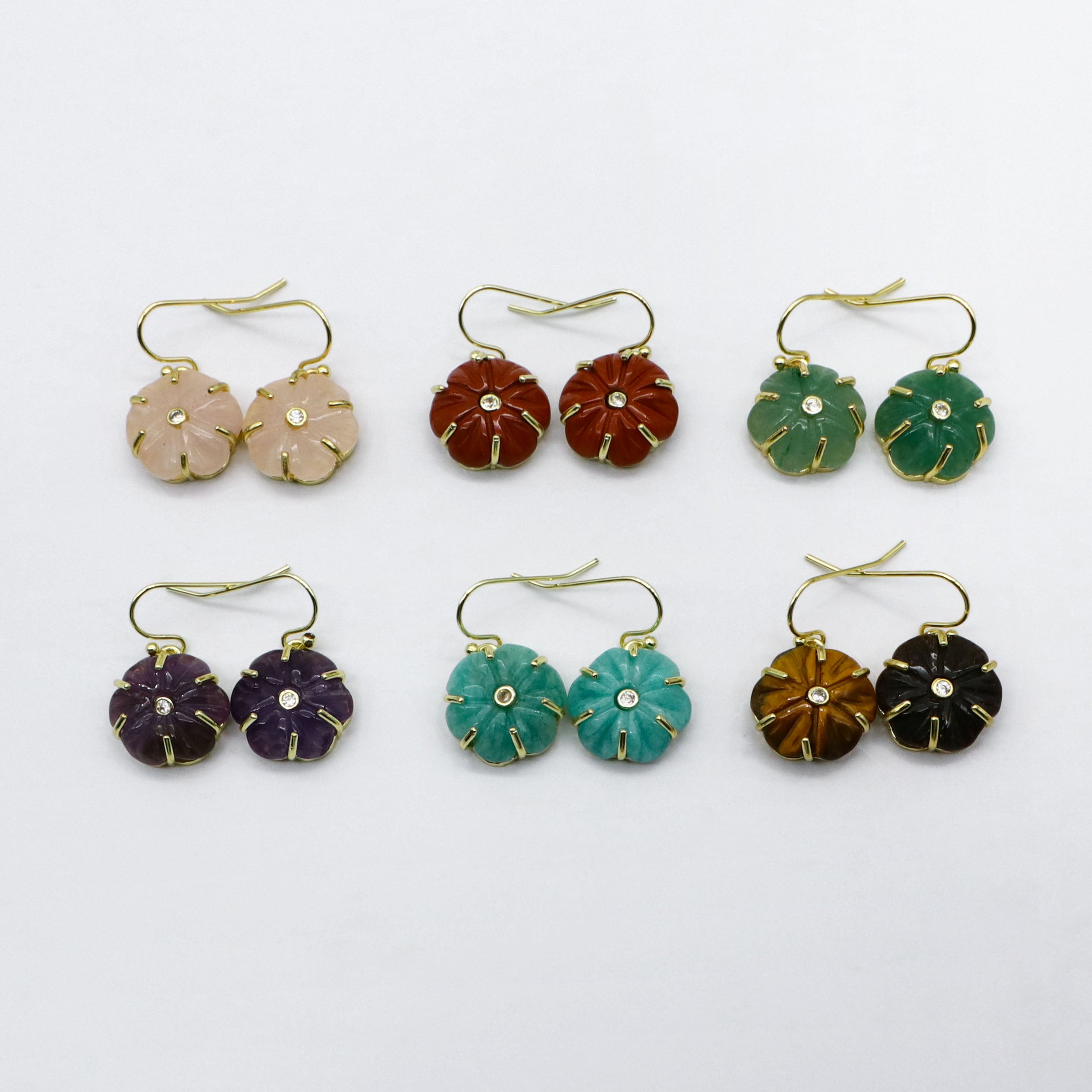 New Classic Fashion Flower Shape Natural Stone Earring