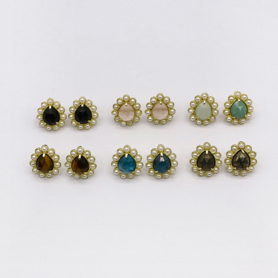 Exquisite Present Fashion Drop Shape Natural Stone Earring