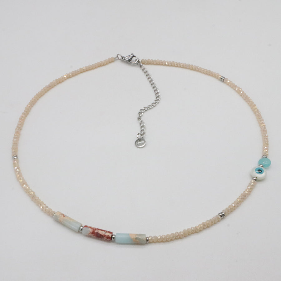 Nice Simple Natural Stone Beads Necklace