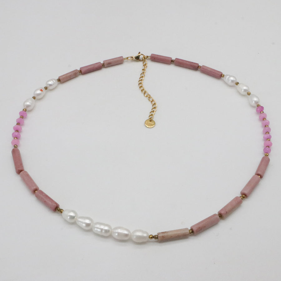 Nice Simple Style of Natural Stone Beads Pearl Necklace