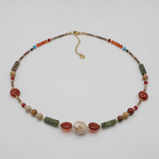 Nice Autumn Winter Season Gemstone Beads Necklace