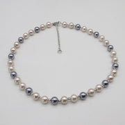 Nice Shell Pearl With Carved Brass Beads Necklace