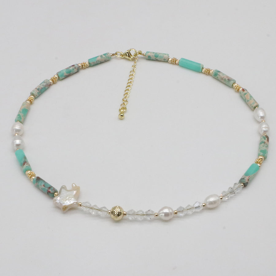 Nice Baluoke Fresh Water Pearl With Imperial Stone Choker