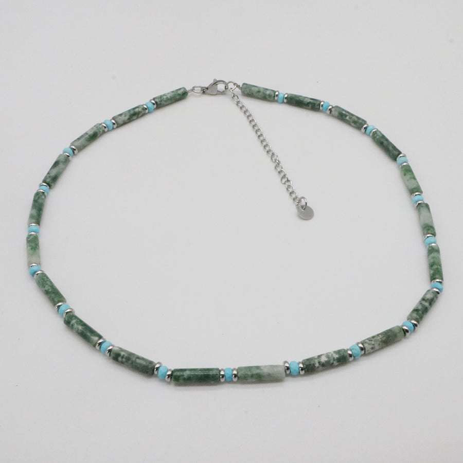 Nice Simple Imperial Stone Round Tube Choker