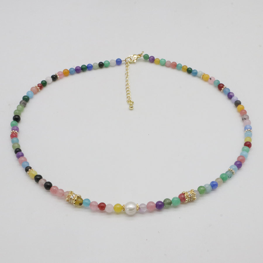 Nice Colourful China Jade Beads Necklace