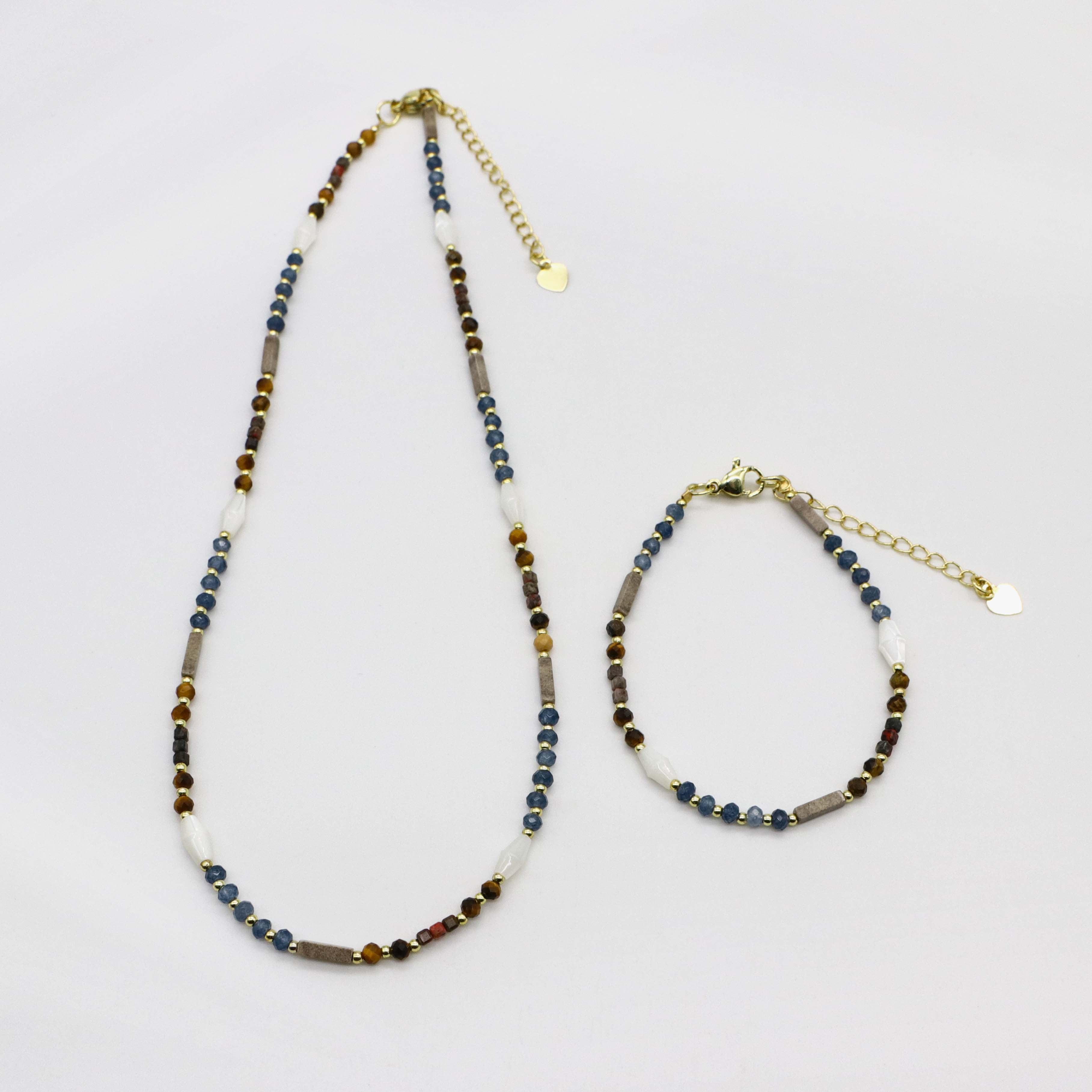 Nice 3mm Faceted Abacus Beads Necklace & Bracelet Set