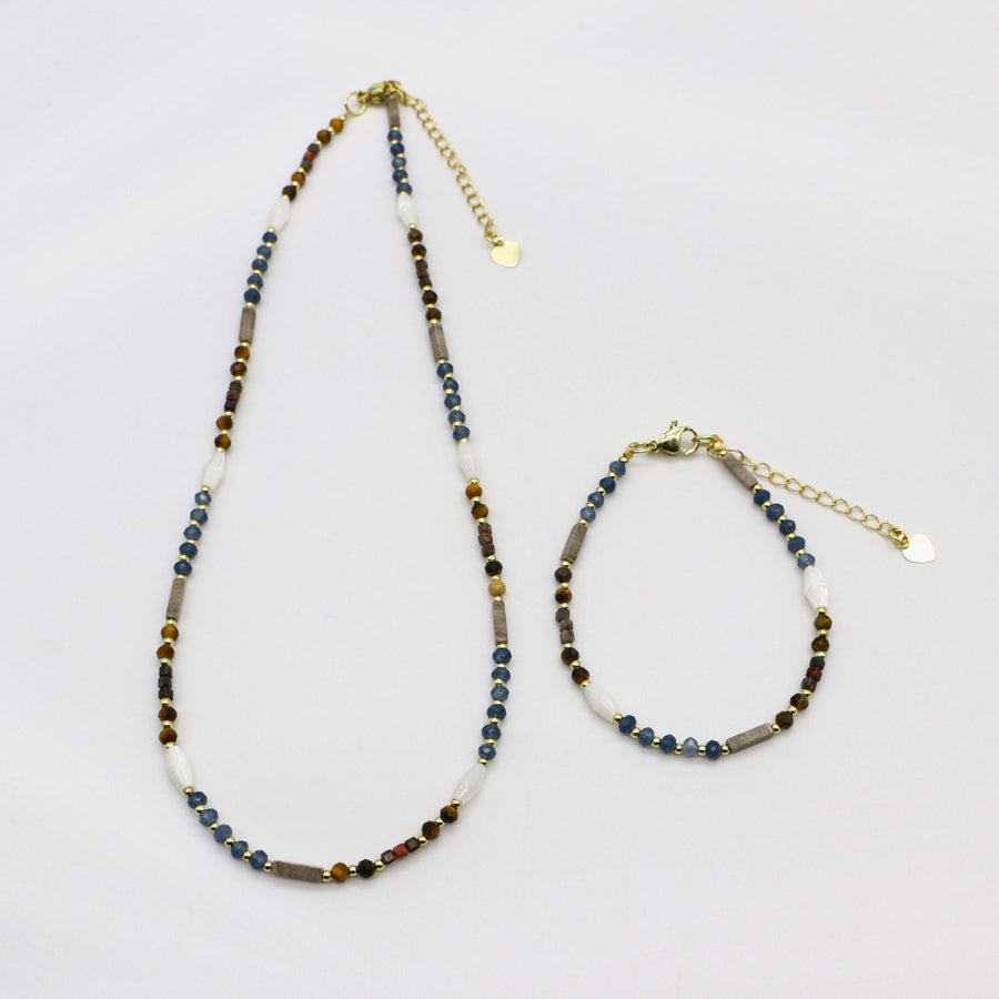 Nice 3mm Faceted Abacus Beads Necklace & Bracelet Set