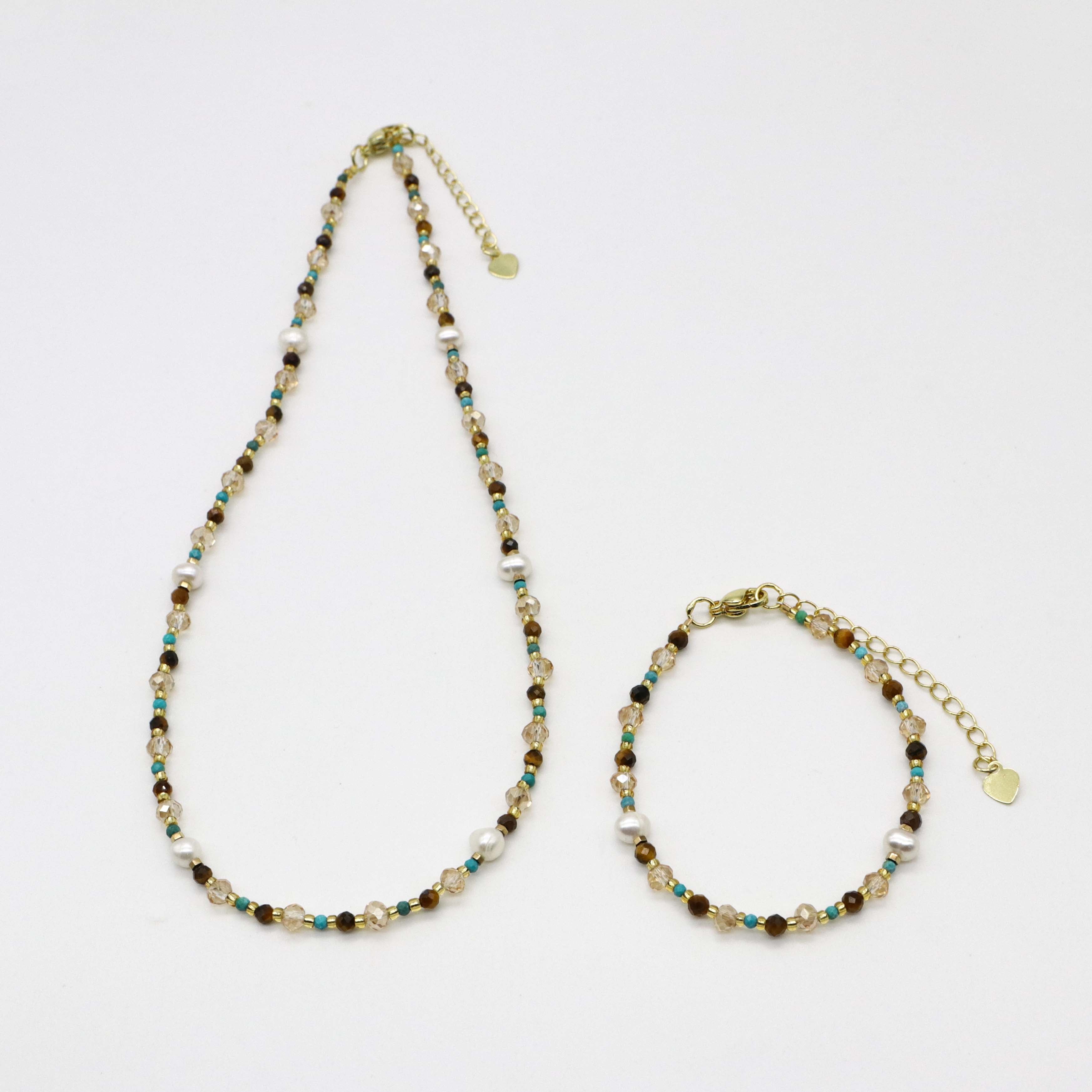 Nice 5-6mm Irregular Pearl Autumn Winter Seazon Style Necklace & Bracelet Set