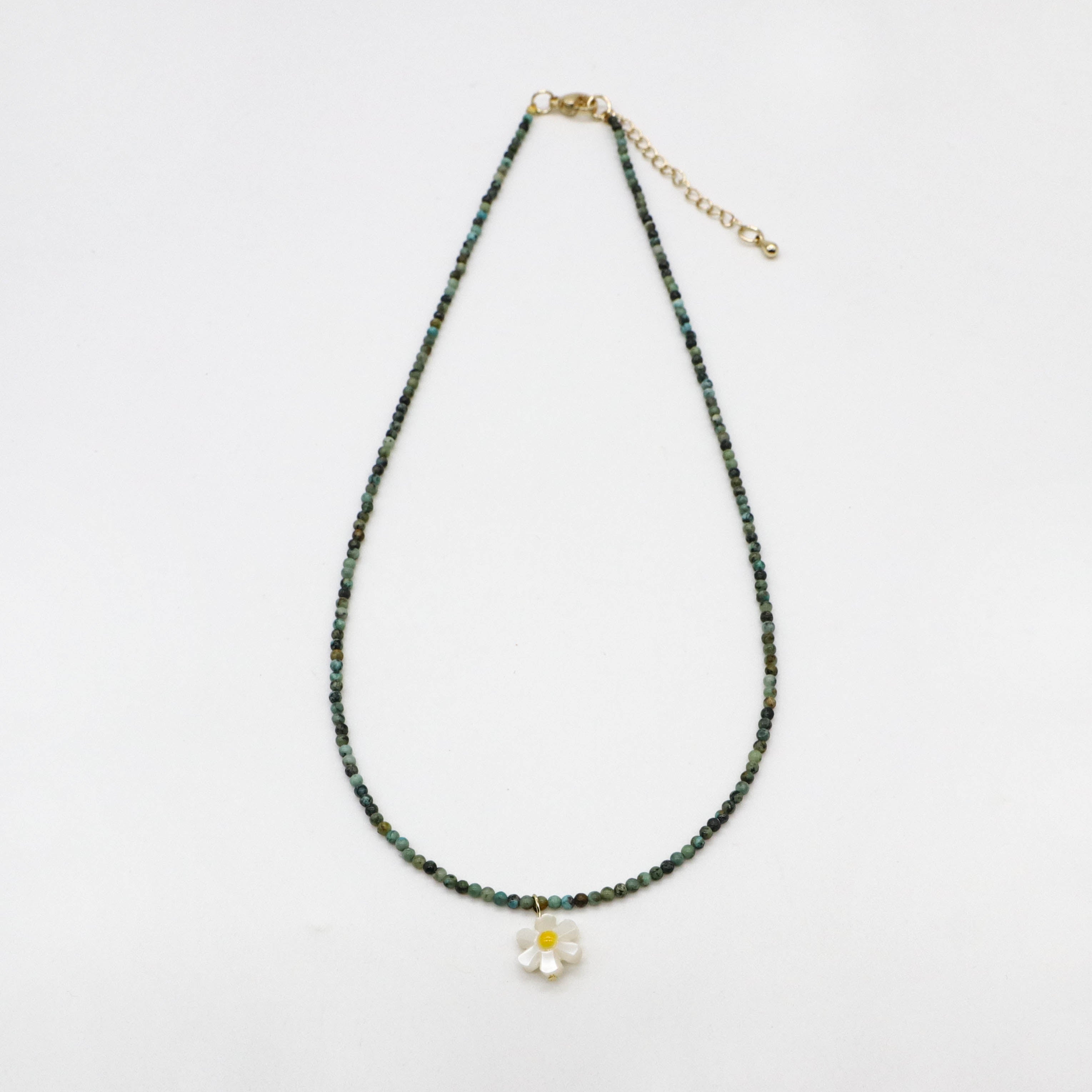 Simple Style 2mm Turquoise Flower Necklace