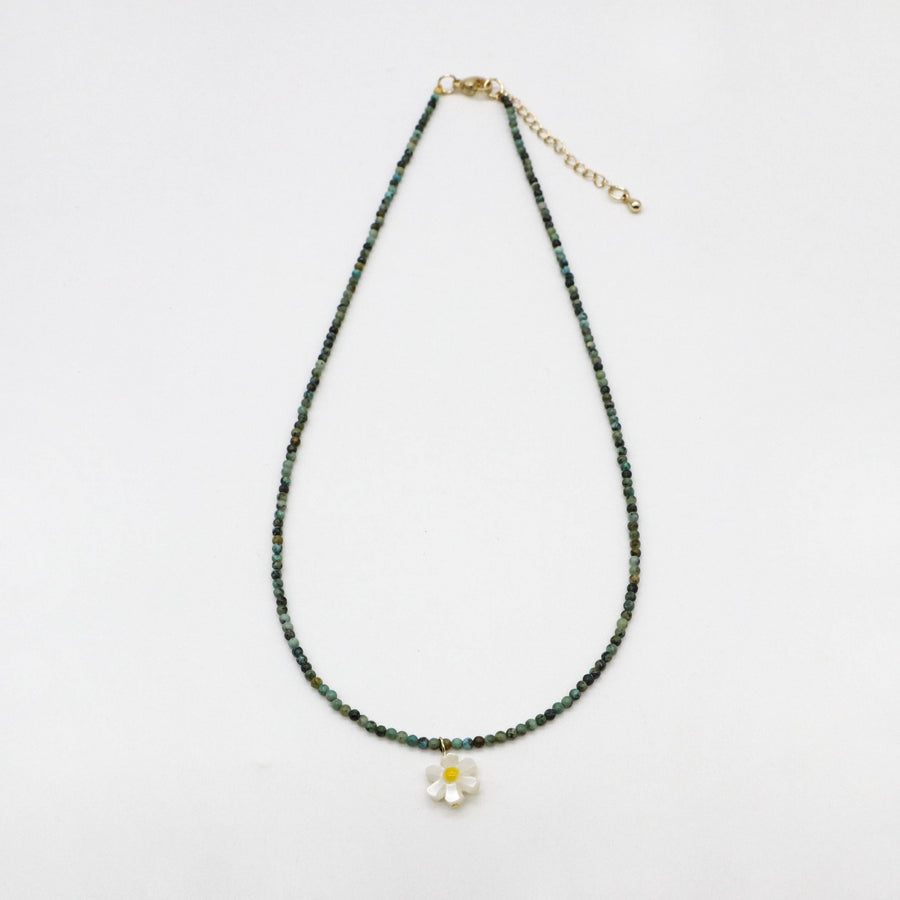 Simple Style 2mm Turquoise Flower Necklace