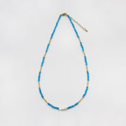 Luxurious Style 2mm Faceted Blue Turquoise Necklace