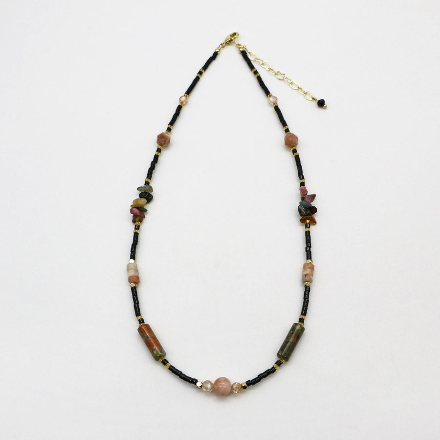 Retro Style Chips Tourmaline Necklace