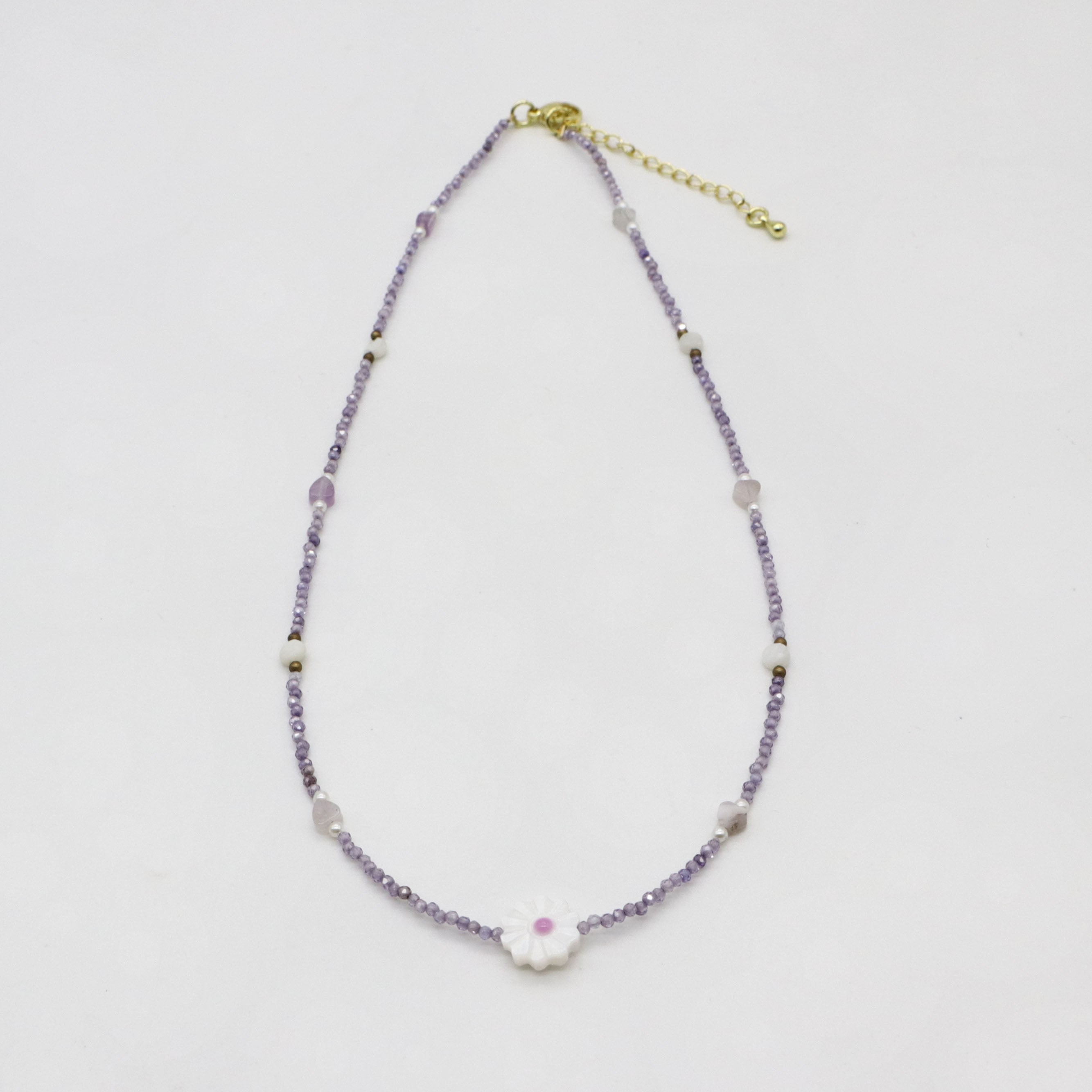 2mm Purple Zircon Necklace Princess Style