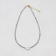 2mm Purple Zircon Necklace Princess Style