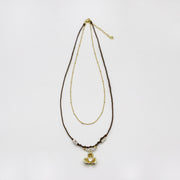 Hand-woven Rope 3mm Frash Water Pearl Necklace