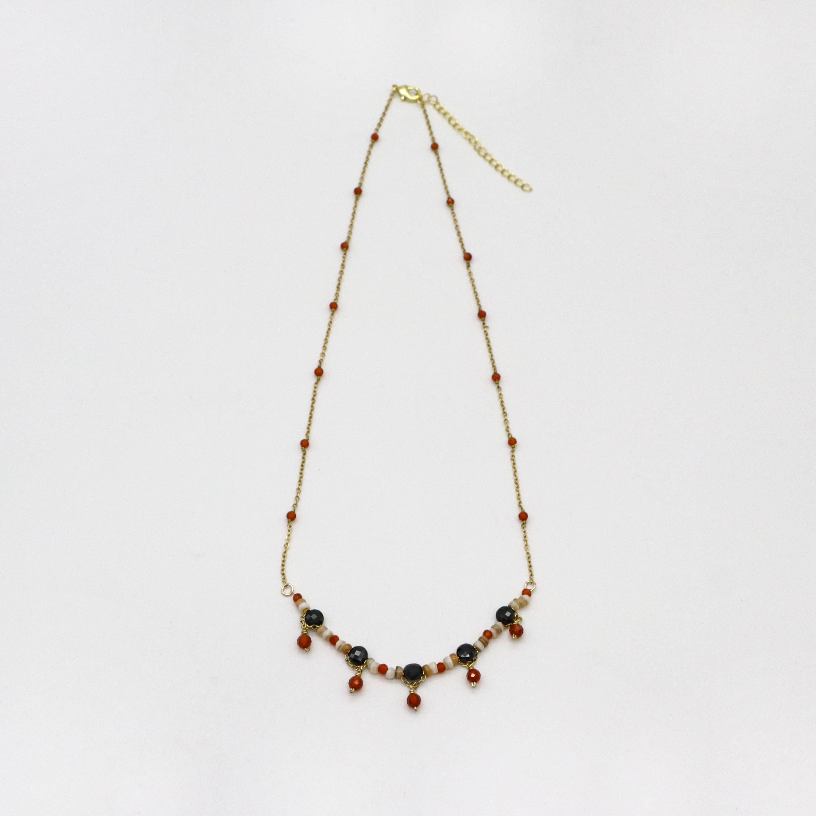 Simple Style 2mm Red Agate Necklace