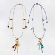 Hand-woven Rope Mixed Natural Stones Necklace