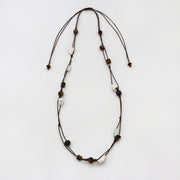 Hand-woven Rope 5.5mm Tiger eye  Necklace Natural Organic Style