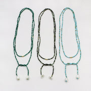Free Style Turquoise Long Necklace Can knot Freely