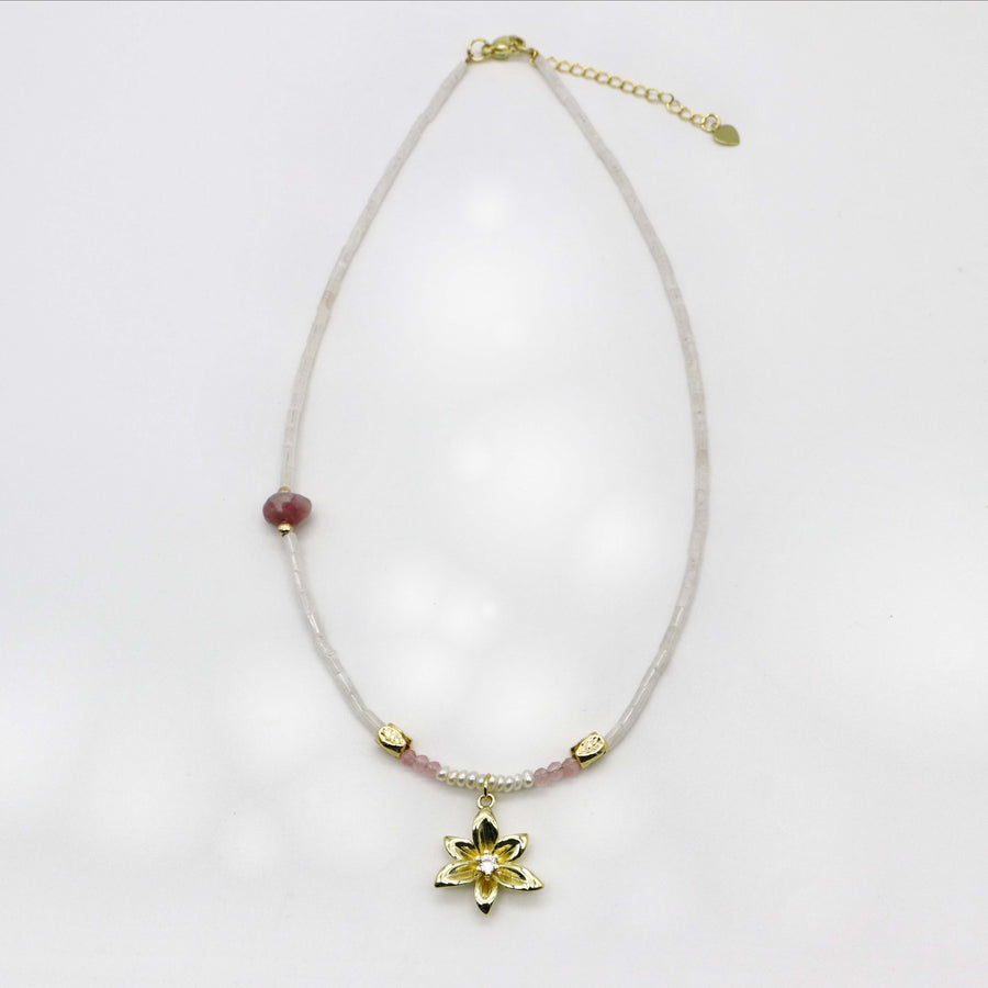 Elegant Style 2.5x4mm White Jade Necklace