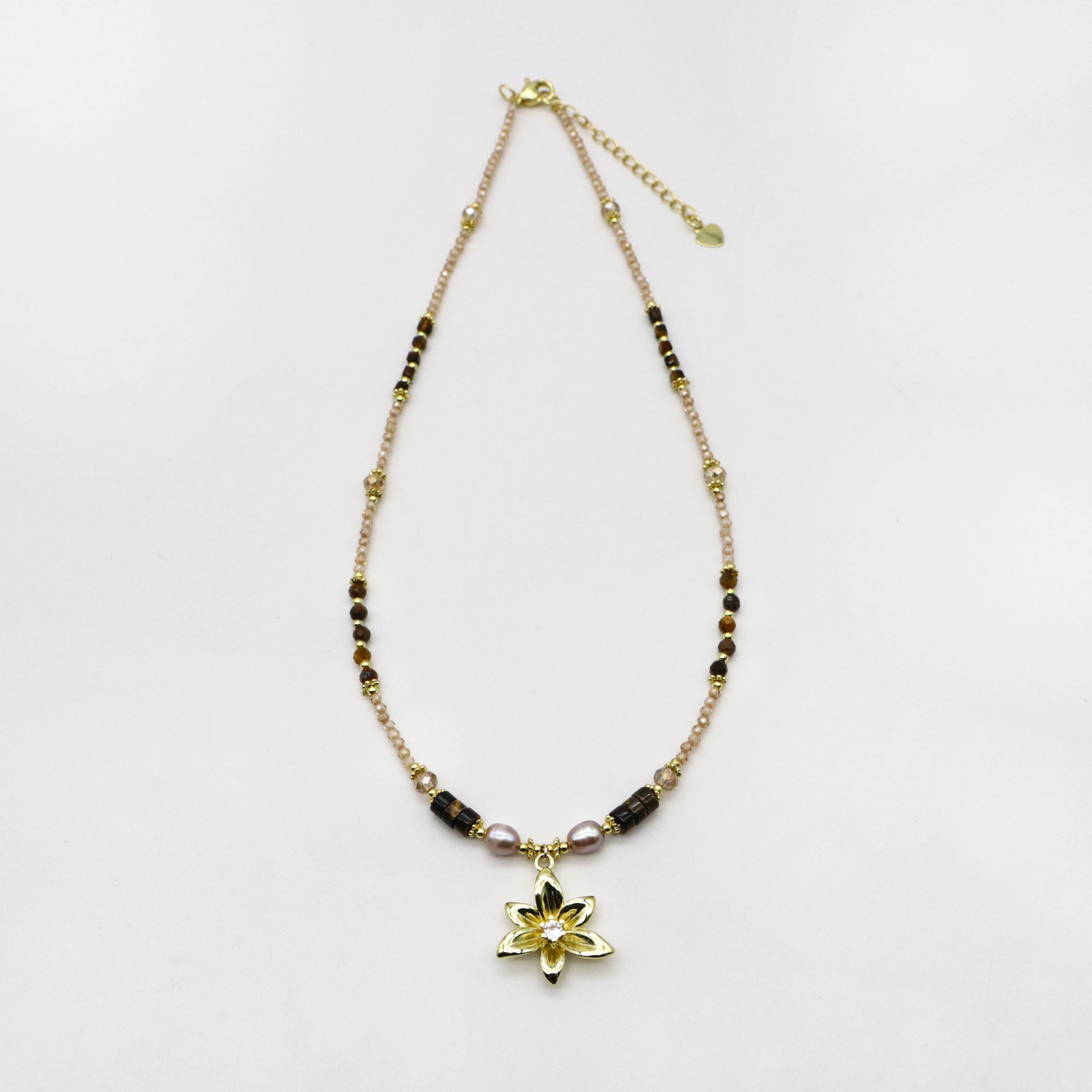 Retro Style 2mm Champagne Gold Zircon Necklace