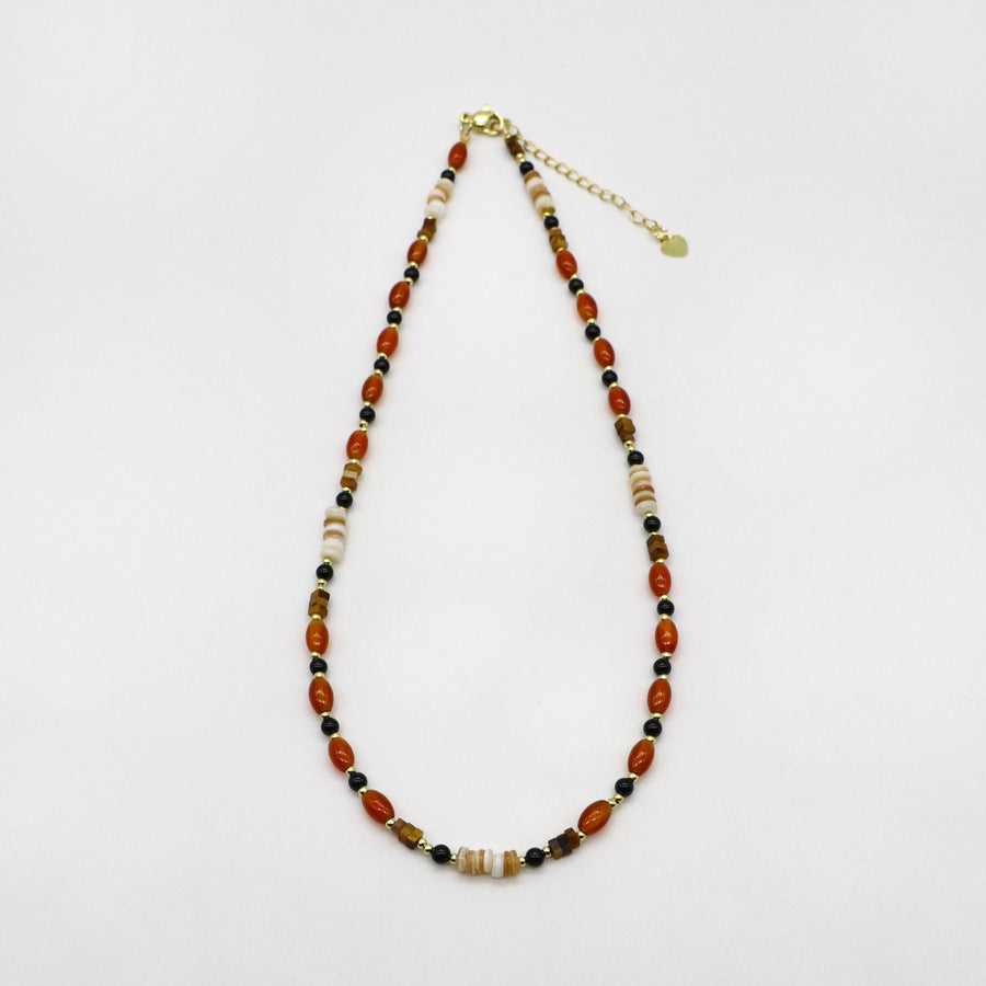 Elegant Style 4X6.5mm Red Olive Shape Agate Necklace
