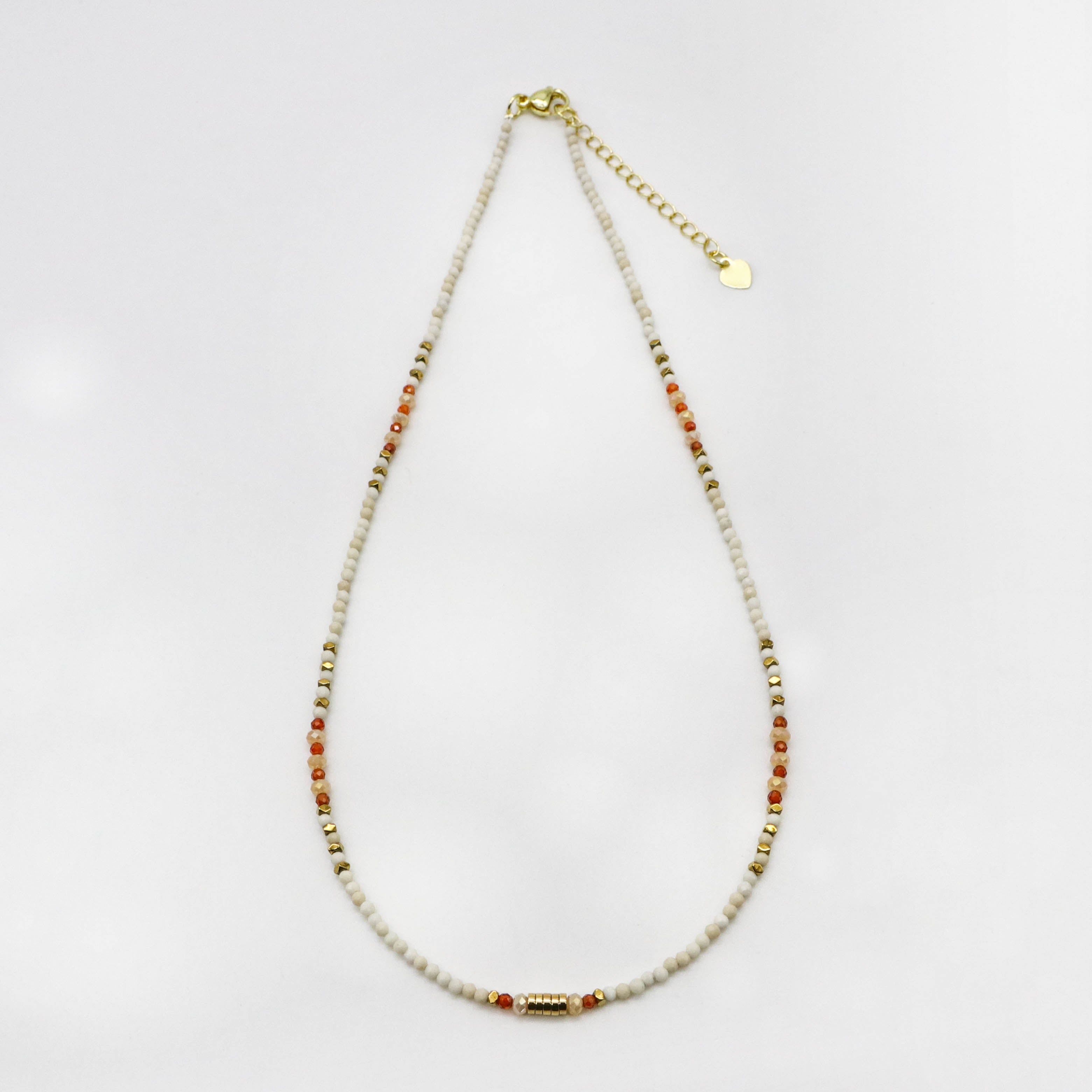 2 mm Faceted Wood Jasper Necklace Elegant Style