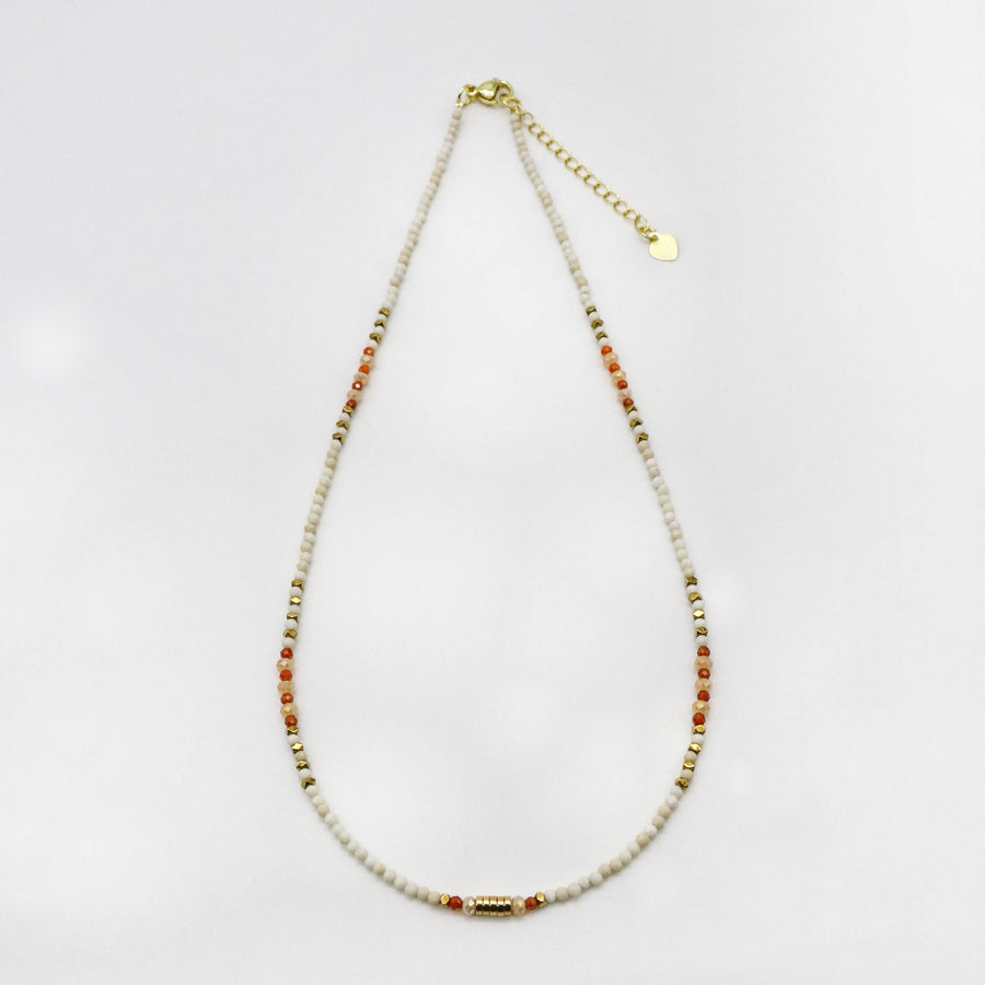 2 mm Faceted Wood Jasper Necklace Elegant Style