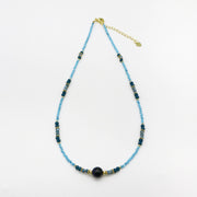 Nice 2mm Faceted Blue Zircon Necklace Autumn Winter Style