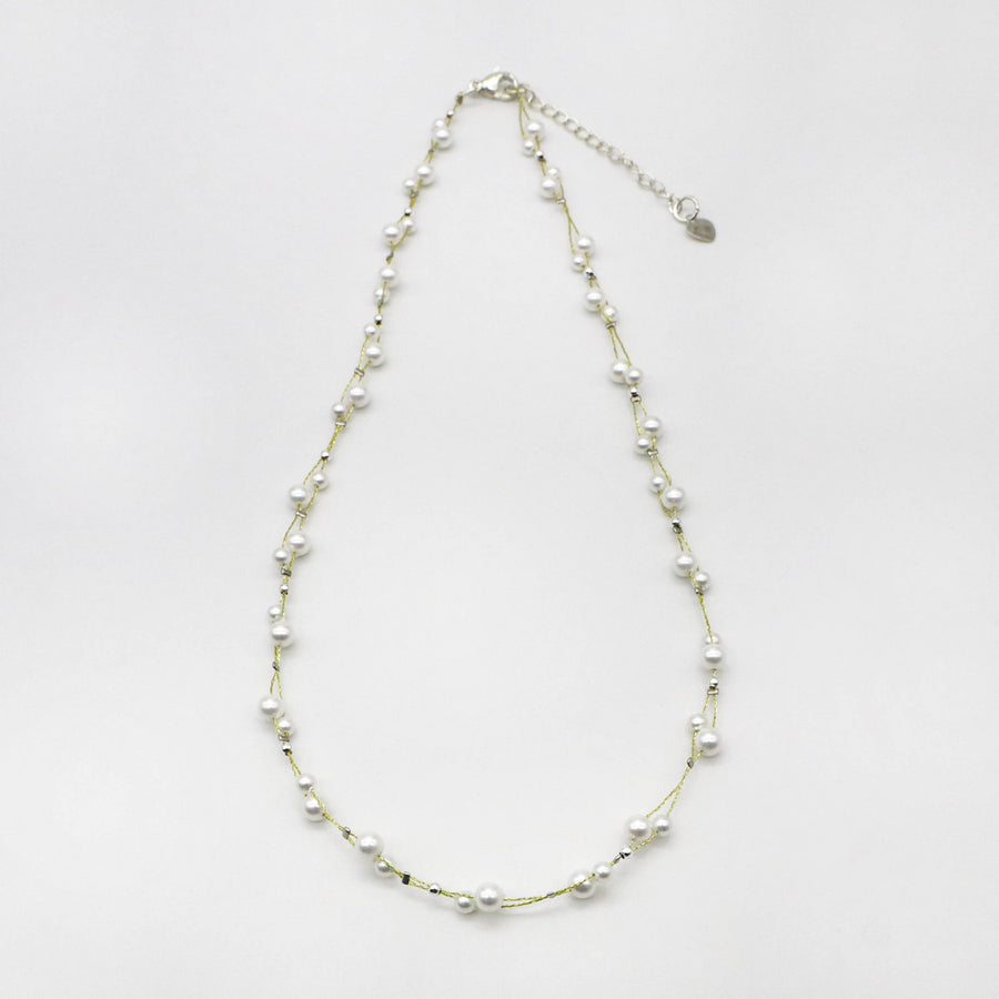 Luxurious Style 3-4mm Mop Pearl Hand Knitting Necklace