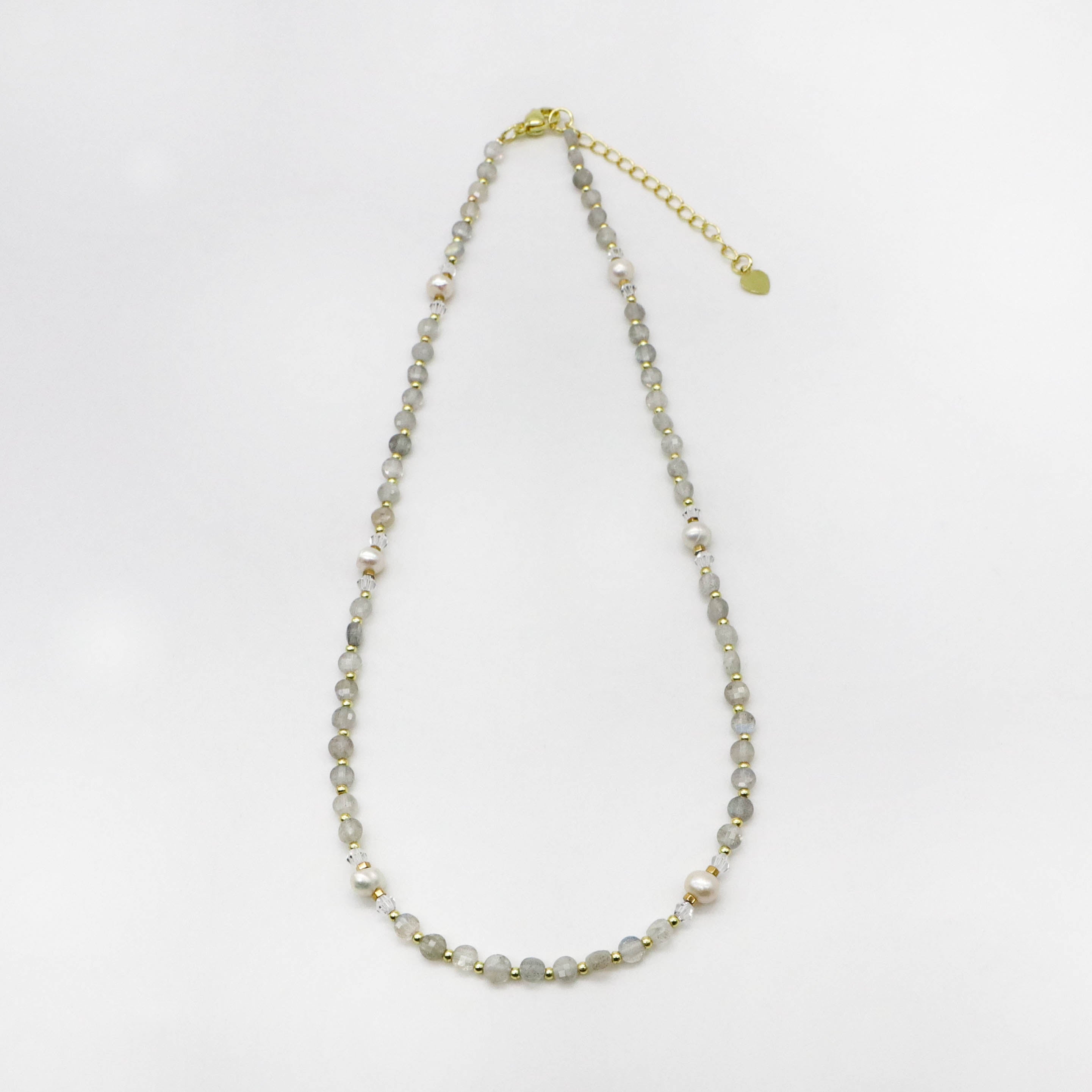 Smiple Style 4mm Double Turtle Face Labradorite Necklace
