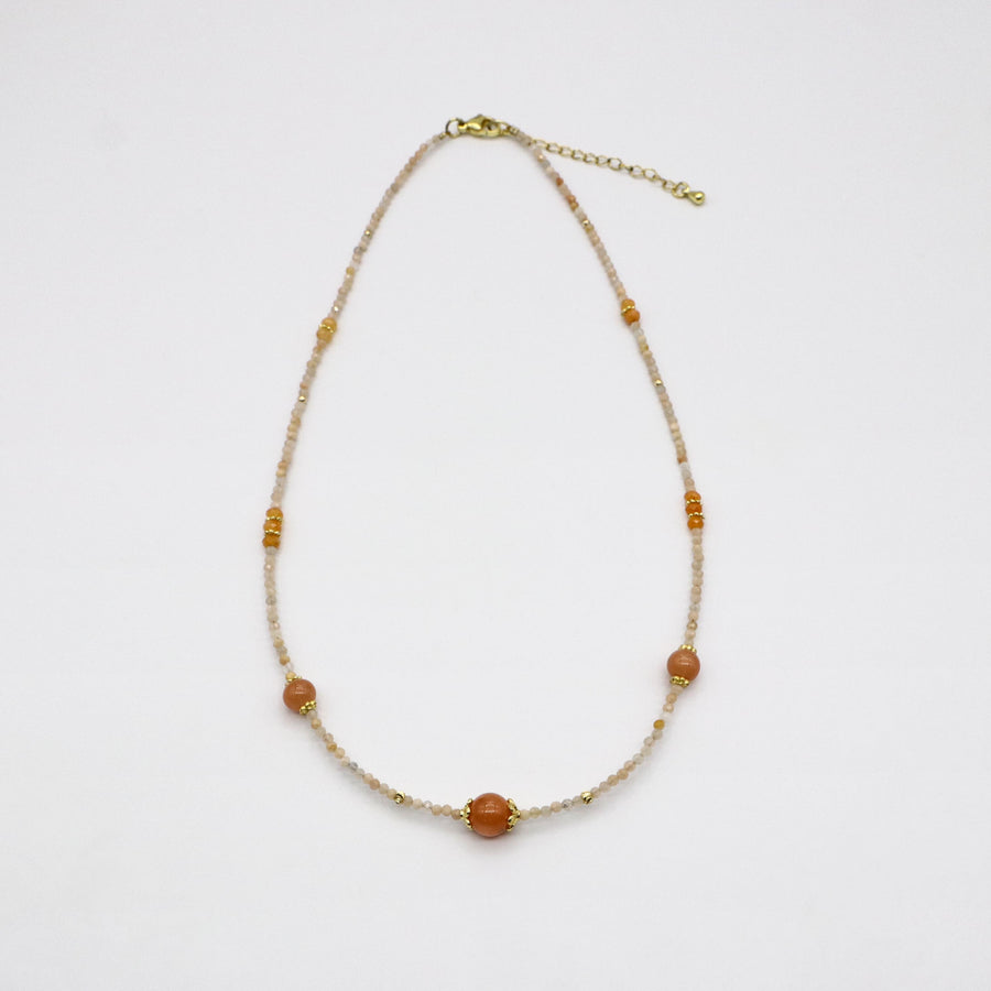 Classic Style 8mm Sun Stone Necklace