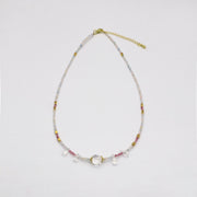 Elegant Style Crystal With Morganite Necklace
