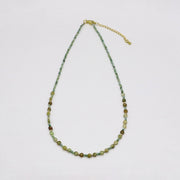 Dainty Style 4mm Green Garnet Necklace