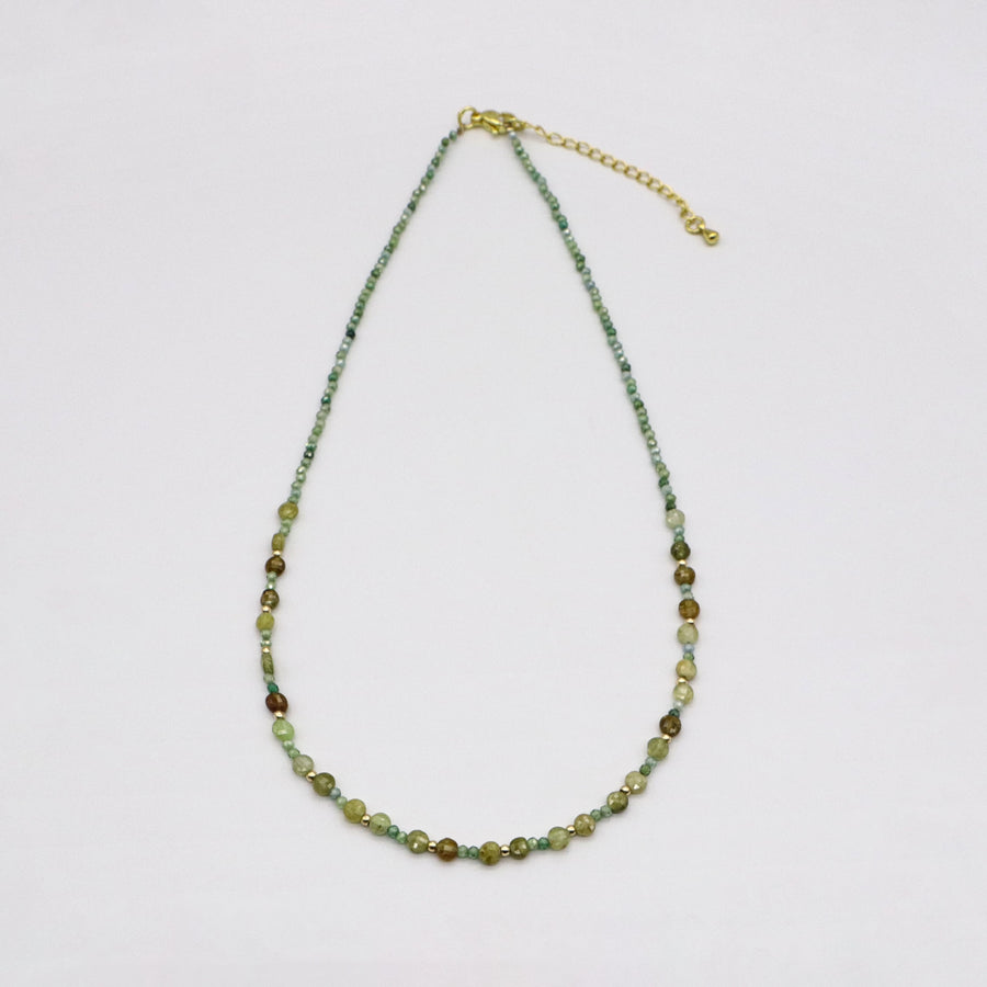 Dainty Style 4mm Green Garnet Necklace