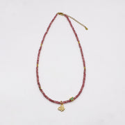 Simple Style Pink Tourmaline Necklace