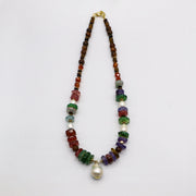 Vintage Fashion Irregular Pearl With Wooden Beads Necklace GNM255078