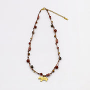 Vintage Fashion Natutal Stone Knotting Style Necklace GNM255082