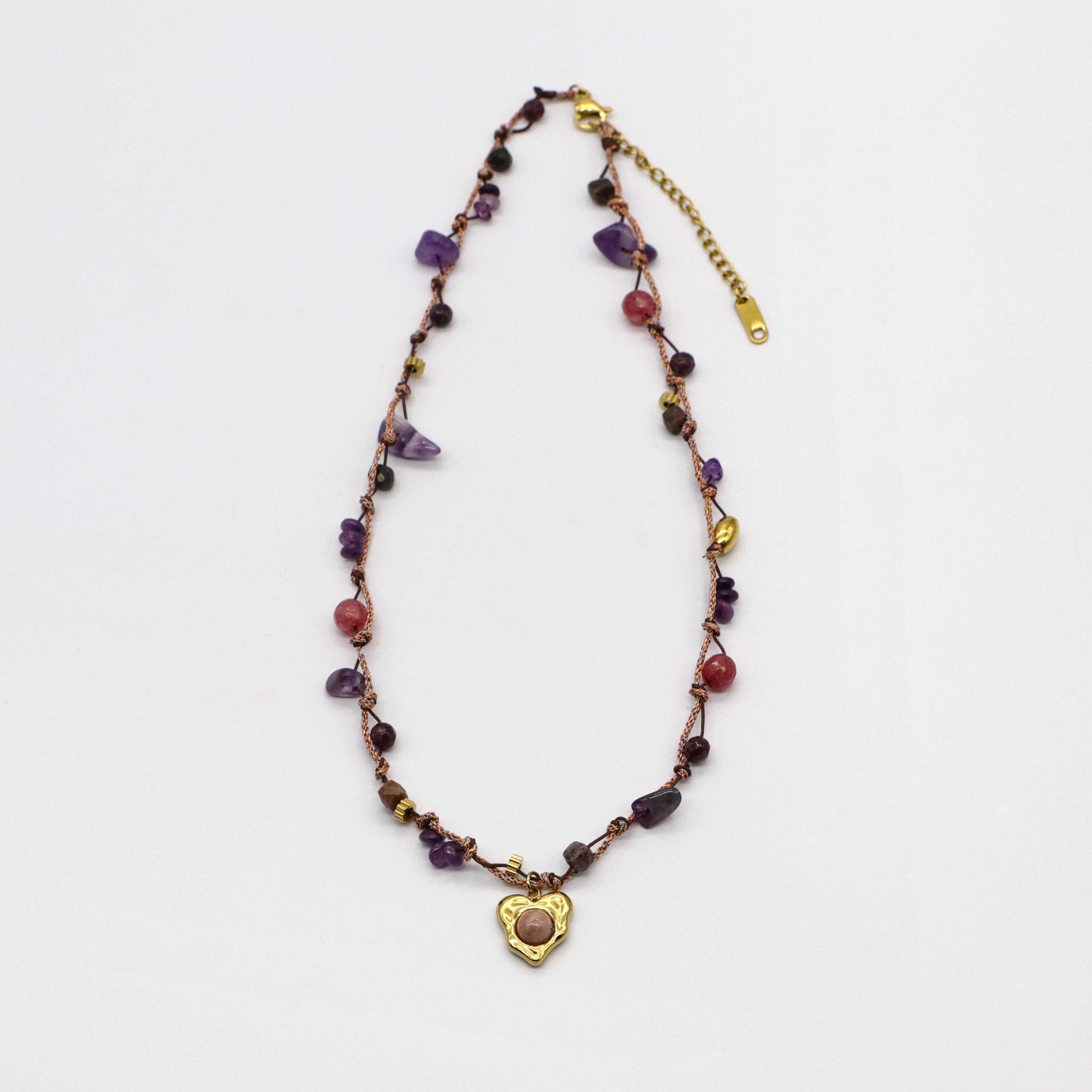 Vintage Fashion Amethyst Hand-woven Necklace