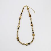 Vintage Fashion Tiger-eye And Mop Necklace