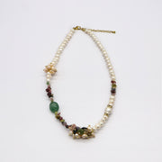 Luxurious Style Tourmaline With Irregular Pearl Creative Design Necklace