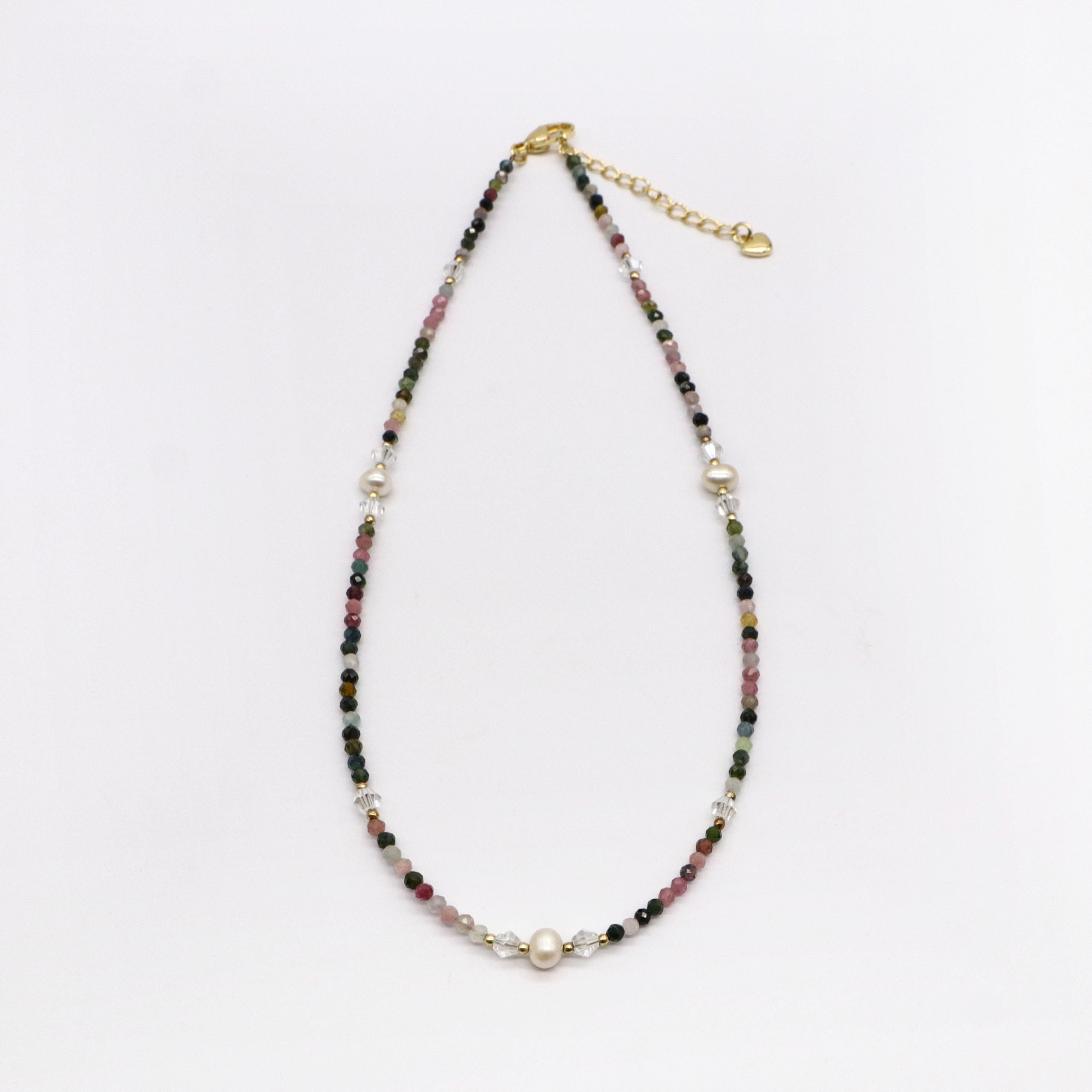 Luxurious Style Tourmaline With Pearl Necklace