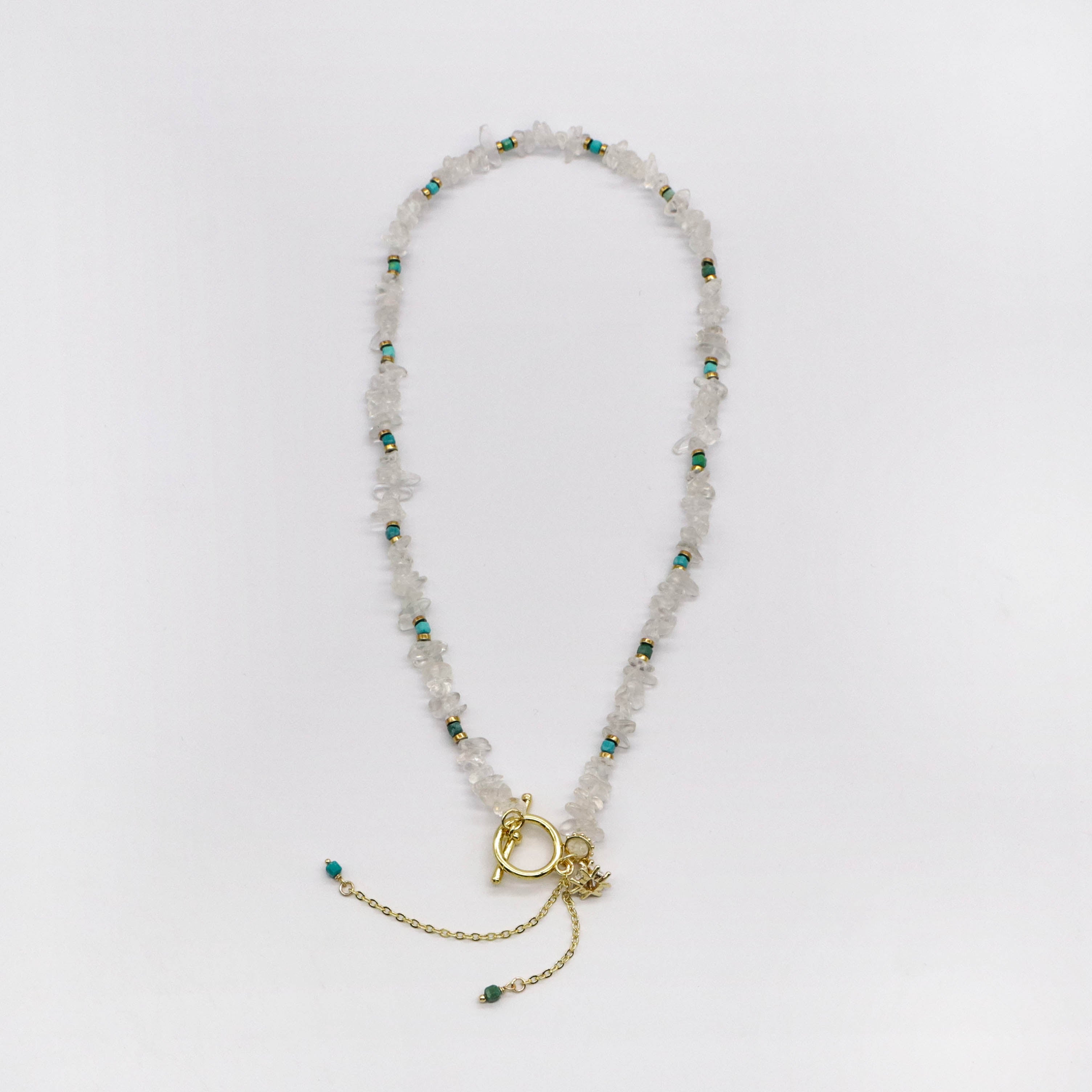 Luxurious Style Turquoise With Crystal Necklace