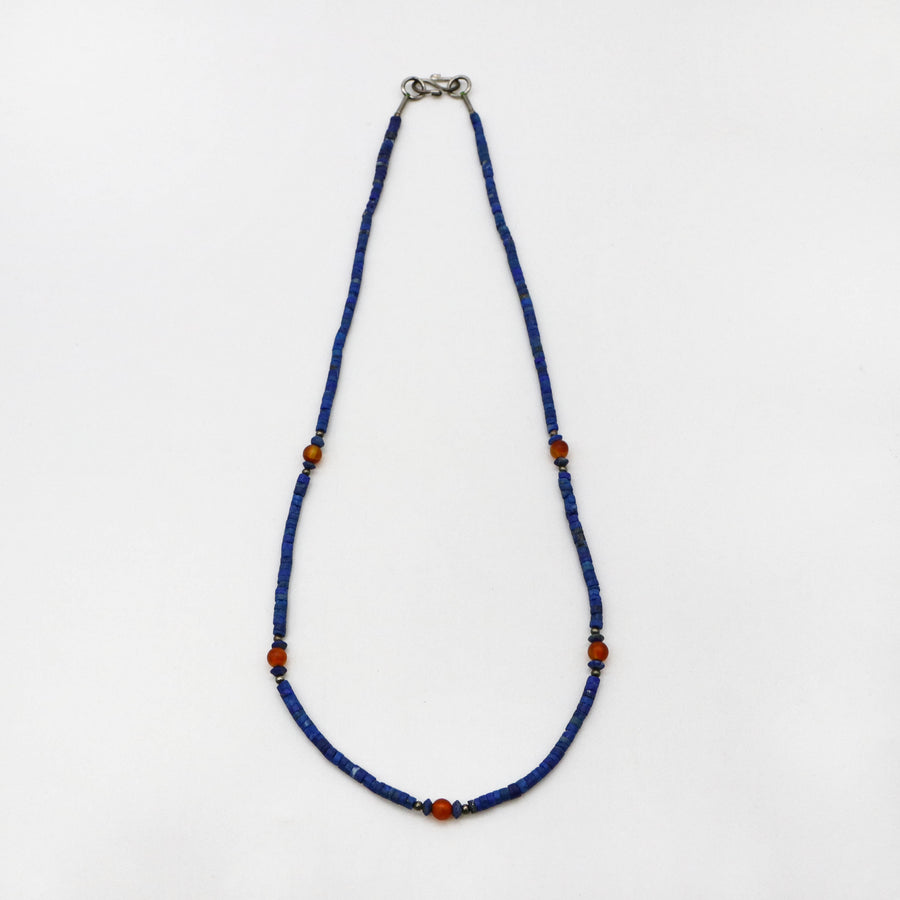 Vintage Style 2.5mm Lapis  Necklace