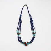 Lapis And Turquoise Heishi Necklace African Tribal Style