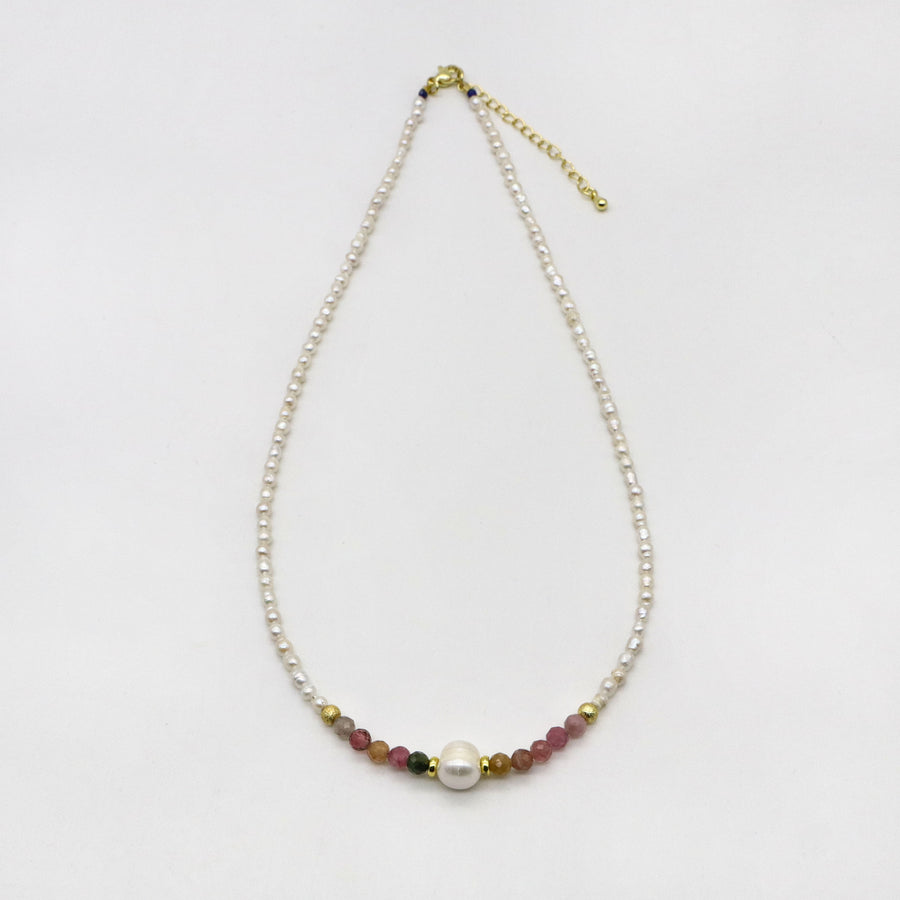 Fresh Water Pearl Tourmaline Necklace